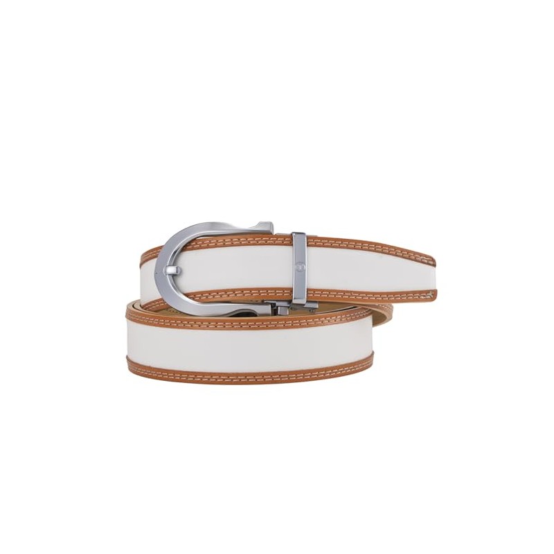 Tonywell Men's Leather Ratchet Belt, 1 3/8" Adjustable Dress Belt,