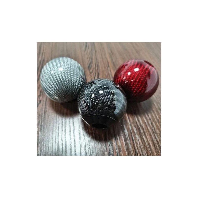 Kuroobaa Car Shift Knob Round Real Carbon M8xP1.25/M10xP1.25/M10xP1.5 Caliber Conversion
