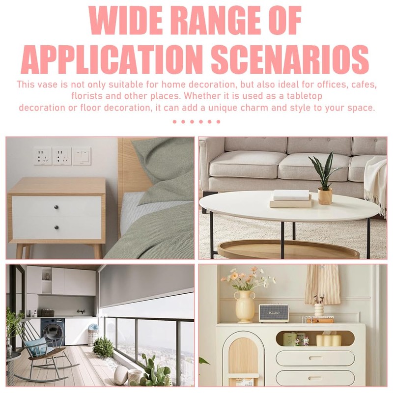 2 Pcs Spiral Plastic Vase, White Nordic Style With 4