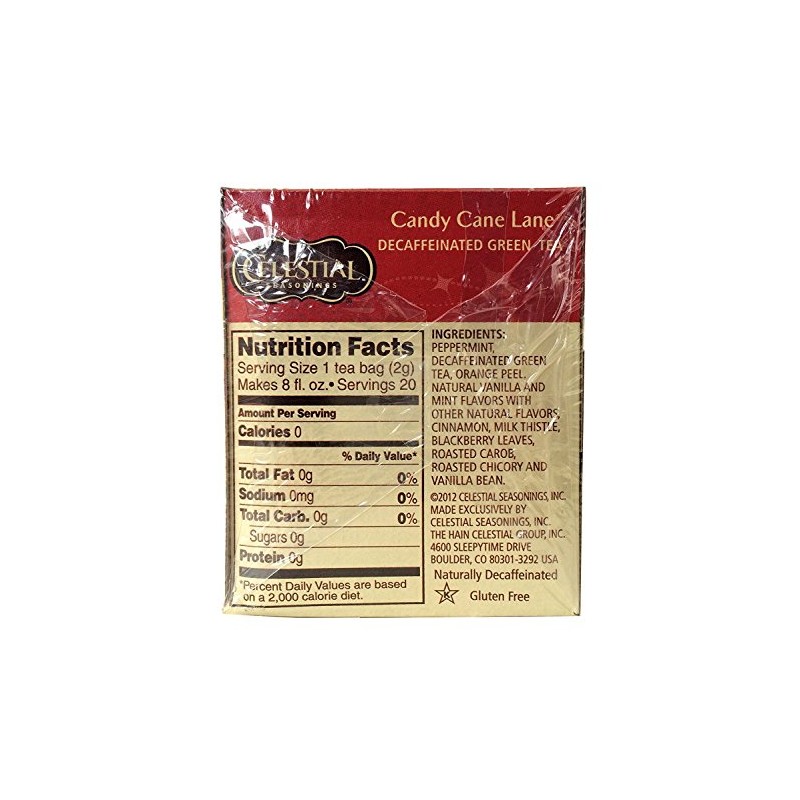 Celestial Seasonings Tea Decaf Candy Cane Lane (Pack of 3)