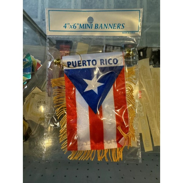 FI PUERTO RICO MINI BANNER FLAG GREAT FOR CAR &