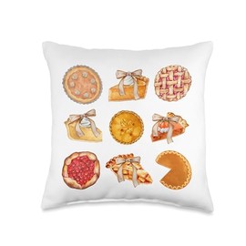 Pink Bows Cute Coquette Pumpkin Pie y2k Clean Girl Aesthetic Throw Pillow