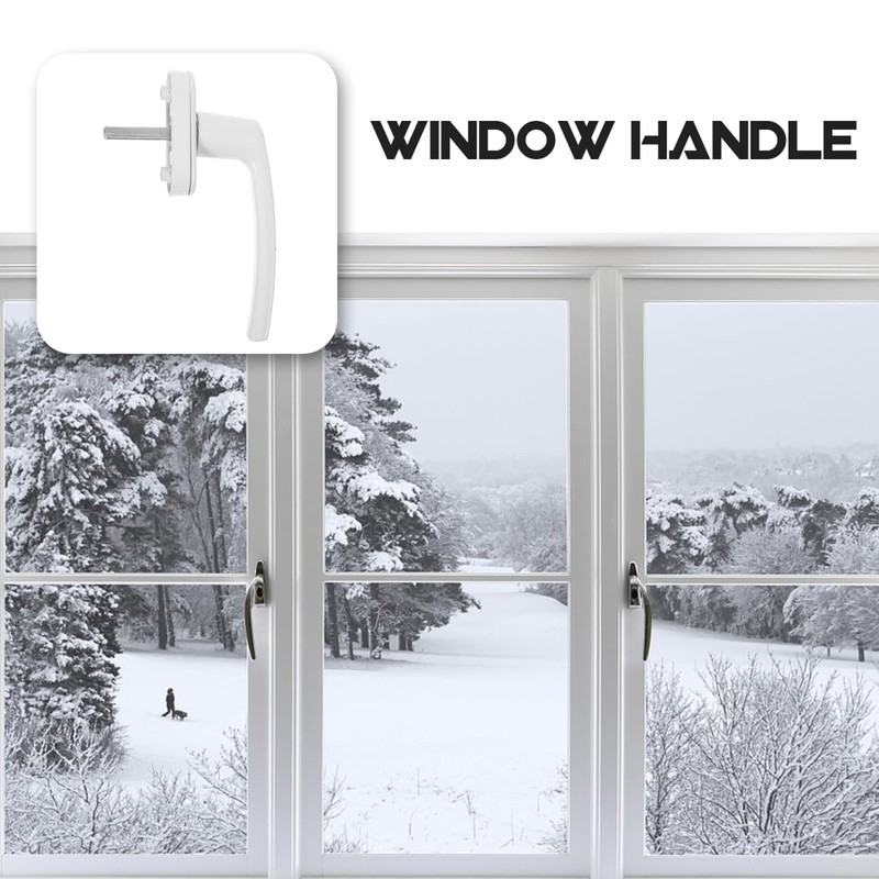ARTIBETTER Aluminum Alloy Window Handle Crank: White Lockable Casement Window