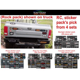 Bumper/Window Decals for RC Scale cralwer Accessory - 4 Styles to Choose from - for: Axial SCX10 II RC4WD Redcat Gen8 TRX4 Vanquish VS4-10 Stickers (Rock)