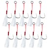 Orurdo QB500056a10n0 Assist Hooks Set of 10 with Feather (Skirt)