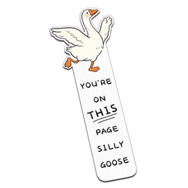 Funny Bookmarks Silly Goose Cute Bookmark Book Marks for Reading Women Men Stocking Stuffers for Girls Boys Christmas Birthday Gifts for College Girls Students Book Lovers Book Accessories Gag Gift