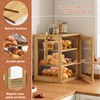 WOWLIVE Bamboo Bread Box for Kitchen Countertop, Large 3 Layers