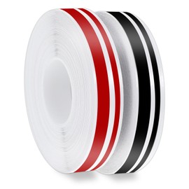 oruola 2 Rolls Pin Striping Tape for Cars,32 ft Automotive Pinstriping Tape,Vinyl Pinstripe Tape for Body Emblems Trim Car,Red & Black Pinstripe Tape for DIY Musical Instrument Motorcycle Boat