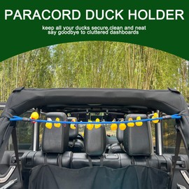 Duck Holder for Jeep,Rubber Ducks Holder for Jeep Wrangler YJ TJ JK JL & Gladiator JT, Hold 32 Rubber Ducks,Black Paracord Duck Mount