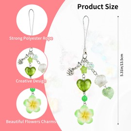 LEGENTLISUR Cute Phone Charms Flower Y2Y Cellphone Charms Accessories for Bag Camera Pendants Decor for Women (Green)