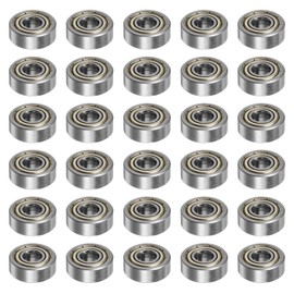 sourcing map 30pcs 605ZZ Deep Groove Ball Bearings 5mm Bore 14mm OD 5mm Thick Carbon Steel Double Shielded Z1 Bearing for Motors