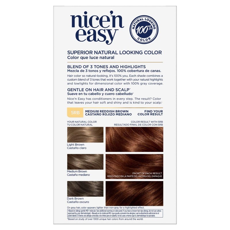 Clairol Nice'n Easy Permanent Hair Color, 5RB Medium Reddish Brown,