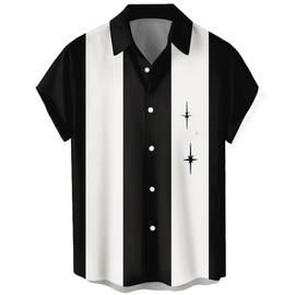 Plus Size Men's Tony Soprano Shirt Charlie Sheen Shirts Sopranos Vintage Bowling Shirt 1950s Retro Clothing