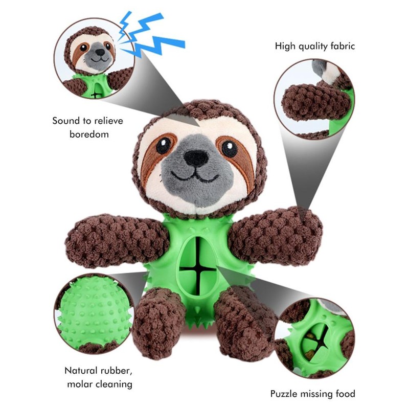 Plush Dog Toys Interactive Dog Puzzle Toys Cute Sloth Teething