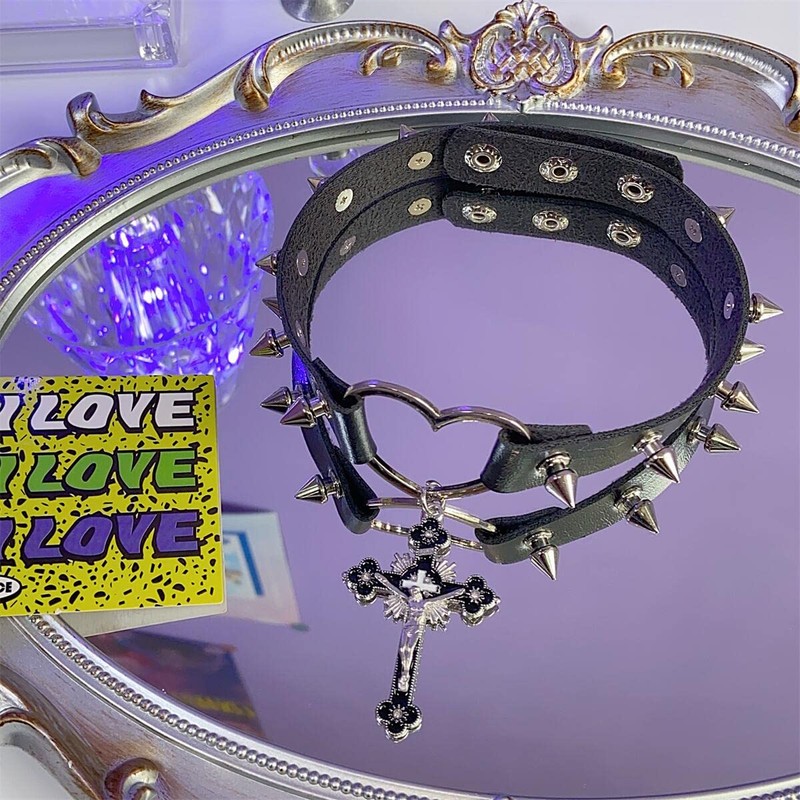 MISTYLE2021 Mine-based Accessory Neck Choker Heart Cross Studded Subcal Mine