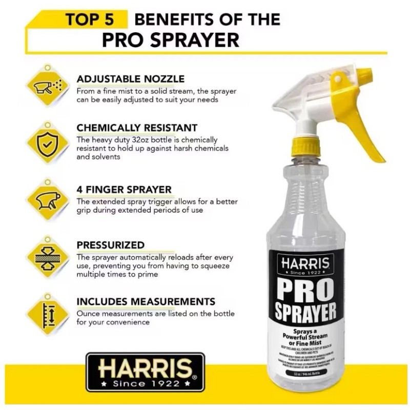 Harris 30% Vinegar Chemical-Free Concentrate & 32oz. Spray Bottle -