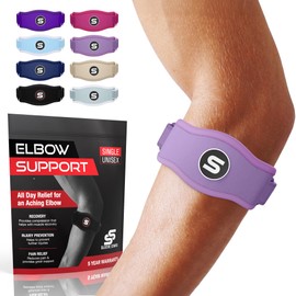 Sleeve Stars Tennis Elbow Brace Men & Women, 9"-23" (Single/Light Purple)