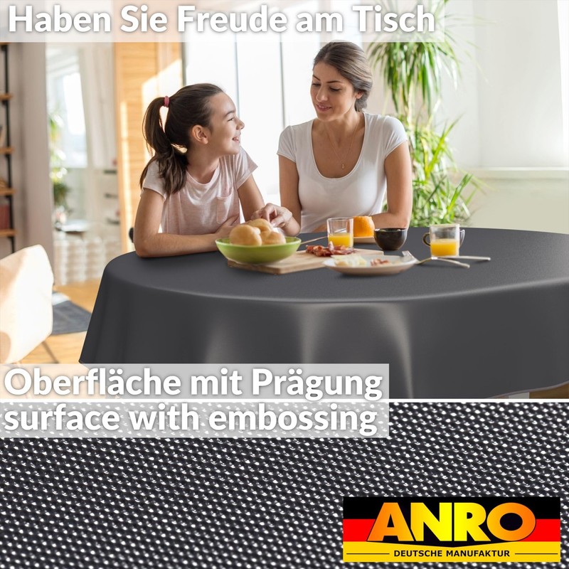 ANRO Oilcloth Tablecloth, Washable, Oilcloth, Garden Tablecloth, Outdoor, Indoor, Oval,