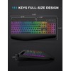 Wireless Keyboard with 8 Colored, 9 Effects Backlits, Wrist Rest,