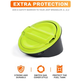 Savadicar Gas Cap Cover, Fuel Filler Tank Door Compatible with 2018-2024 Jeep Wrangler JL JLU 2 and 4 Door, ABS + Aluminum Alloy Structure, Replacement Accessories, Light Green