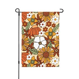 Axxitude 70s Retro Floral Garden Flag 12x18 Inch,Spring Decorative Flag Small Vertical Double Sided Holiday Farmhouse Seasonal Decor for Yard