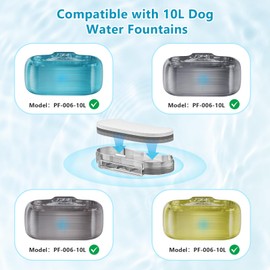 10 Pack Dog Water Fountain Filters, JMICOW Water Fountain Filter Replacement for PF-006-10L Dog Cat Water Fountain, Carbon Pet Water Fountain Filters