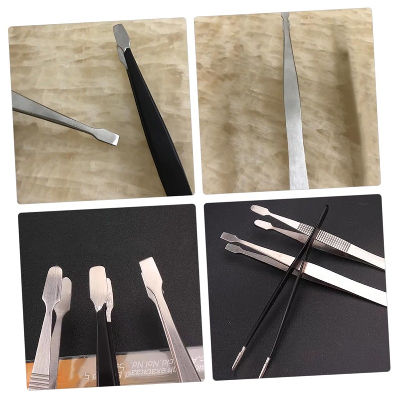 Outanaya 3pcs Stainless Steel Stamp Tweezers for Collecting and Applying