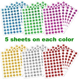 1620Pcs Holographic Star Stickers 1.5cm Diameter 30 Sheet Small Star Stickers for Kids Reward, Behavior Chart, School Classroom Student Teacher Supplies