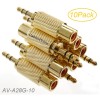 CablesOnline 10-Pack 3.5mm Stereo TRS Male Plug to RCA Female