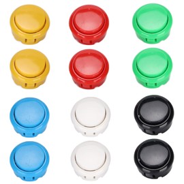 Arcade 30mm Push Buttons, QM070919 12pcs Arcade Joystick Game Console Buttons - Durable and Responsive Replacement Buttons for Arcade Joystick Game Console Parts & Accessories