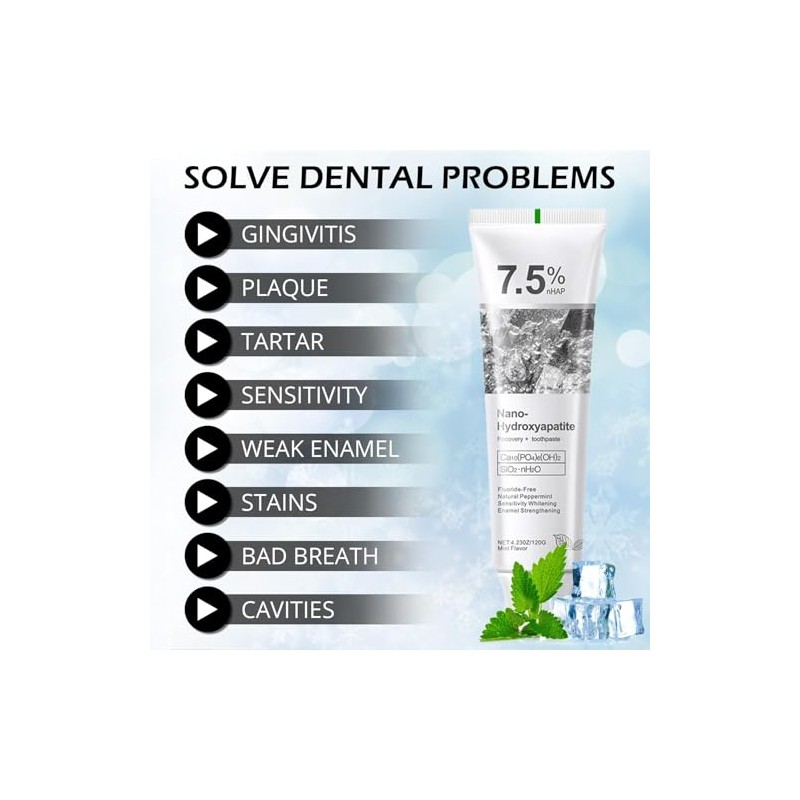 Hydroxyapatite Toothpaste for Enamel Protection - Gentle Mint