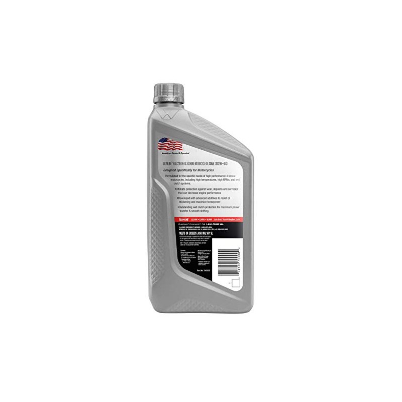 Valvoline 4-Stroke Motorcycle Full Synthetic SAE 20W-50 Motor Oil 1