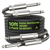 Cable de guitarra de 10 pies, paquete de 2 unidades,