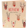 UK Greetings Christmas Card for Nephew - Reindeer Pattern Design