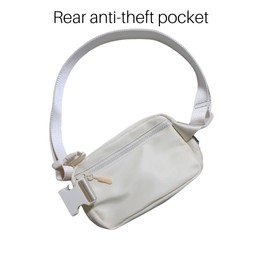 Bettissi Mini Belt Bag Fanny Pack for Women, Men, Junior, Teens, Unisex Fashion Waist Crossbody Sling Bags, Travel Biking, Everywhere with Adjustable Strap, Lightweight Nylon Waterproof (Ivory)