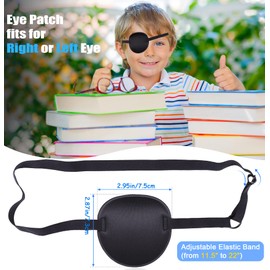 2 Pcs Eye Patch, Medical Eye Patches for Adults Kids Adjustable Eyepatch for Right/Left Eye, Amblyopia Lazy Eye Patch