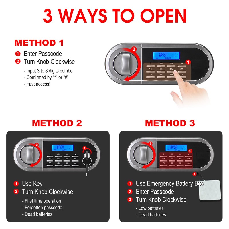 3.4 Cuft Large Safes for Home Use Fire and Water