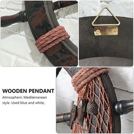 Wooden Wheel Mediterranean Wall Decor Nautical Boat Steering Wheel Wall Art for Coastal Theme Interior Beach House Decoration