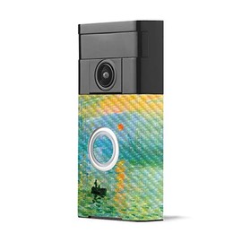 MightySkins Carbon Fiber Skin for Ring Video Doorbell - Impression Sunrise | Protective, Durable Textured Carbon Fiber Finish | Easy to Apply, Remove, and Change Styles | Made in The USA