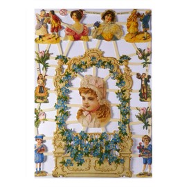 Glanzbilder EF 7267 Lady Flowers Violet Frame Pose Picture Decoration 813