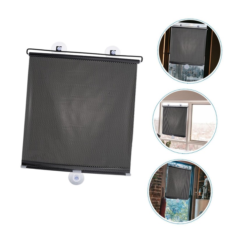 BIUDECO Space-Saving Retractable Window Shades Window Privacy Suction Cup Roller