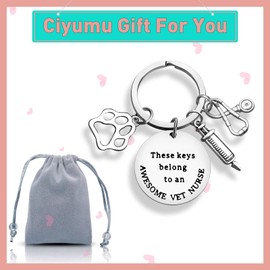 Vet Keyring Veterinarian Gift Keychain Veterinary Student Gift These Keys Belong to an Awesome Vet Nurse Gift for Vet Tech Appreciation Gift for Vet Technician Christmas Birthday Graduation Gift