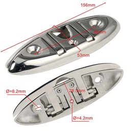 Amarine Made 4 Pack of 6 Stainless Folding Cleat, Flip-up Dock Cleat Retractable Cleats-Enhance Safety and Appearance of Any Boat
