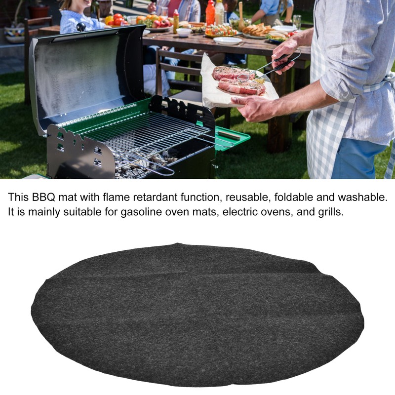 Barbecue Mat PE Oven Floor Mat Round Barbecue Mat BBQ