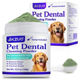 Dog Teeth Cleaning Powder - Dog Dental Powder - Plaque Off Pet Tooth Cleaning lab co - Targets Tartar & Reduces Plaque & Bad Breath - Teeth Cleaning Made Easy