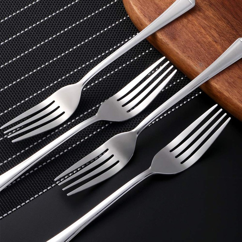 TEAHAHA 8 Piece Dinner Fork Set, Stainless Steel Fork Set，