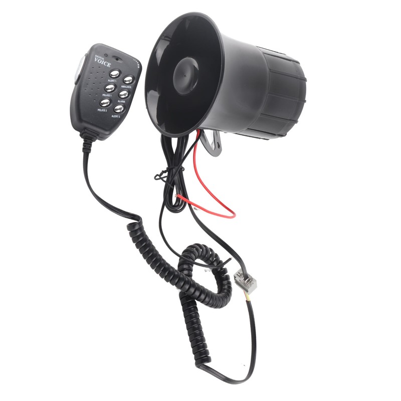 50W 120dB Car Loud Horn 6 Sounds Emergency Warning Alarm