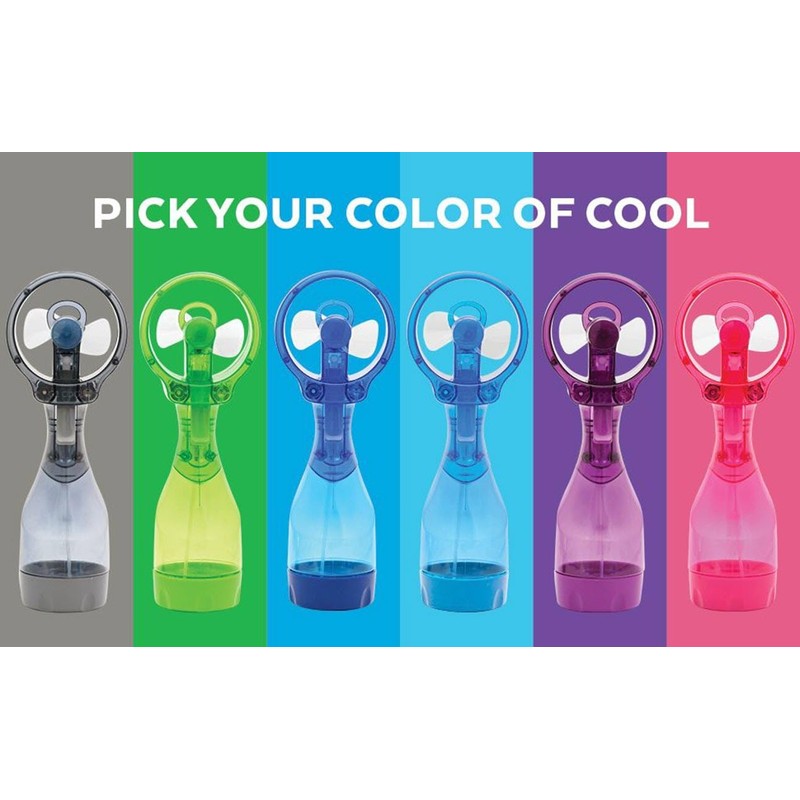 O2COOL Deluxe Handheld Battery Powered Water Misting Fan (Light Blue)