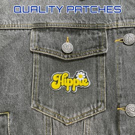 Herxion Daisy Iron On Patches, Hippie Jean Patches, Embroidered Appliqué, Repaired Iron On Patches for Clothes, Jeans, Hats, Backpacks, Jackets. Sew On Patches for Women, Girls, Boys