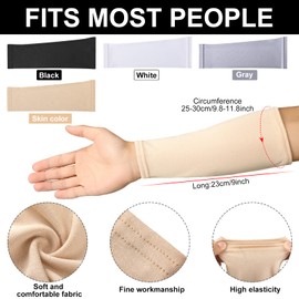 Eurzom 4 Pairs Skin Protection Sleeve for Arm Breathable Forearm Protector Arm Sleeve for Gardener Working Sport (9 Inch Long)